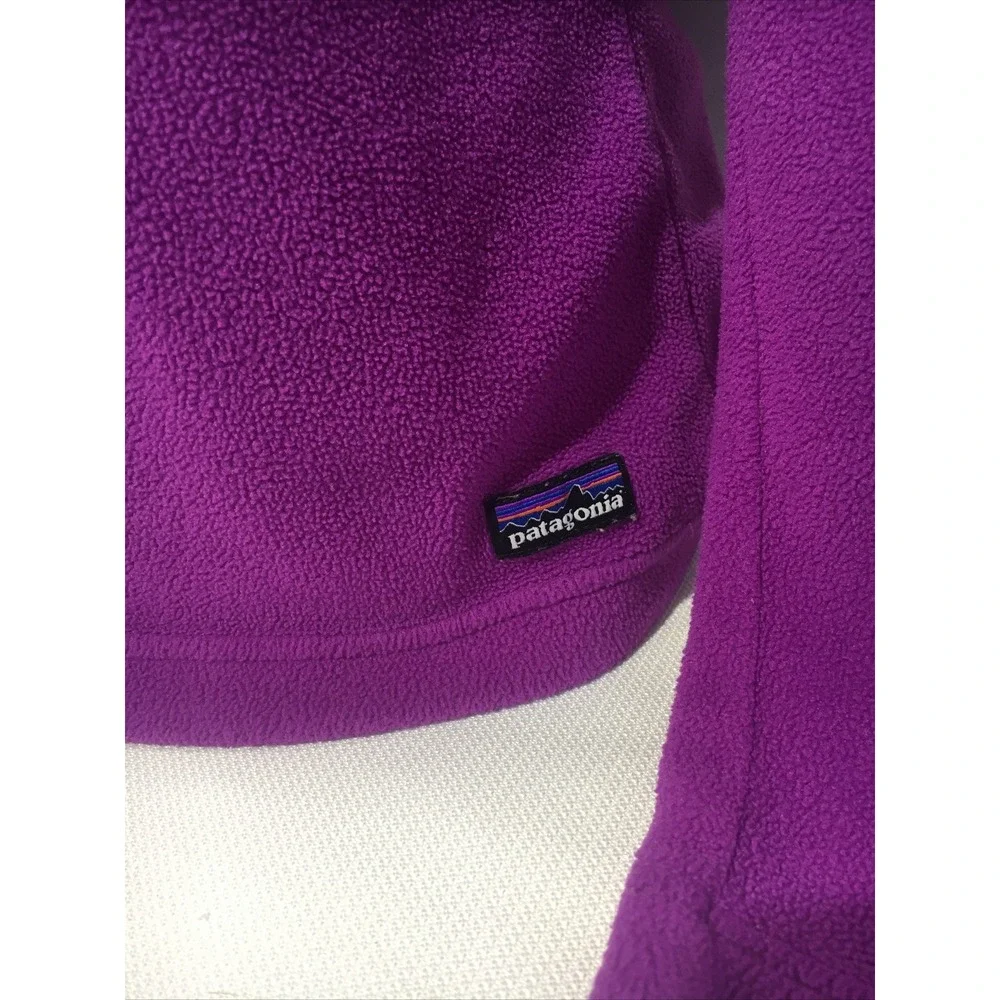 Patagonia Womens Small Purple Solid 1/4 Zip Fleece Pullover Sweater - Picture 2 of 7